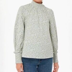 Hyacinth House Sage Floral Blouse Sz L